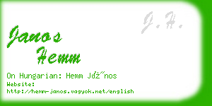 janos hemm business card